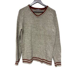 Smartwool Men's Sweater Tan V-Neck Varsity Merino Wool Blend Outdoor Medium